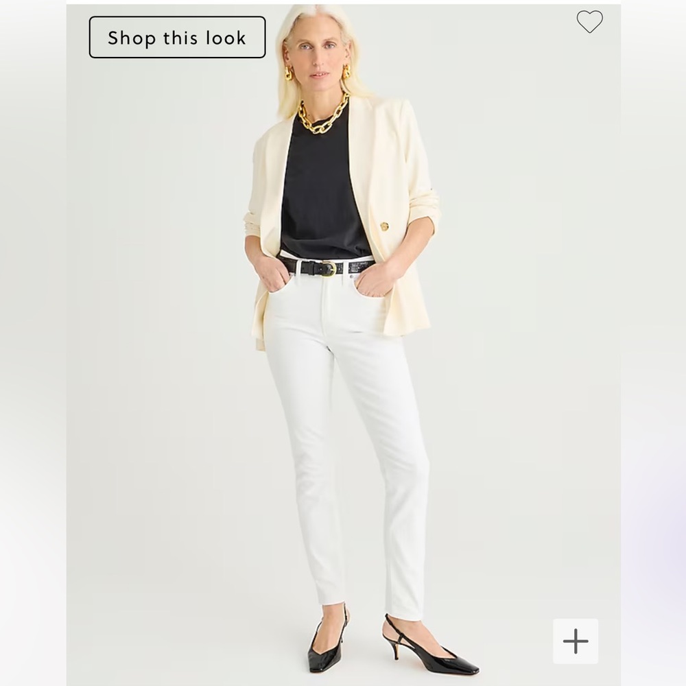 J Crew 9" Toothpick Skinny Jeans in White Wash 26P